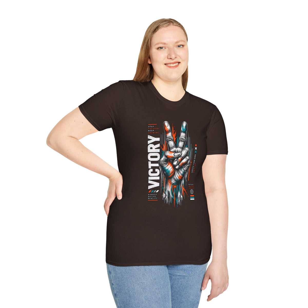 Victory Hand Peace Sign Graphic T-Shirt — Retro Rock Vibe