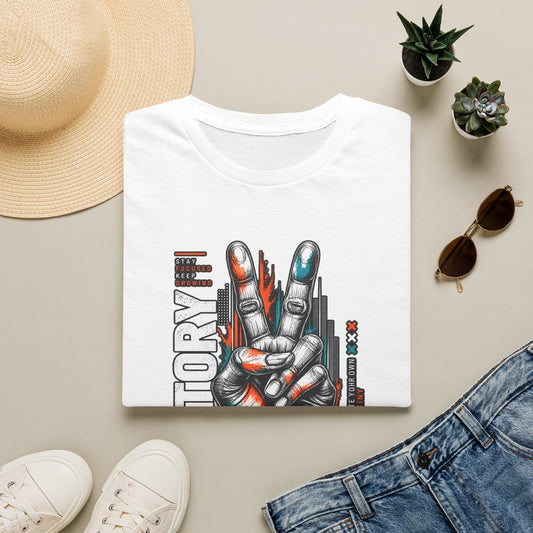 Victory Hand Peace Sign Graphic T-Shirt — Retro Rock Vibe