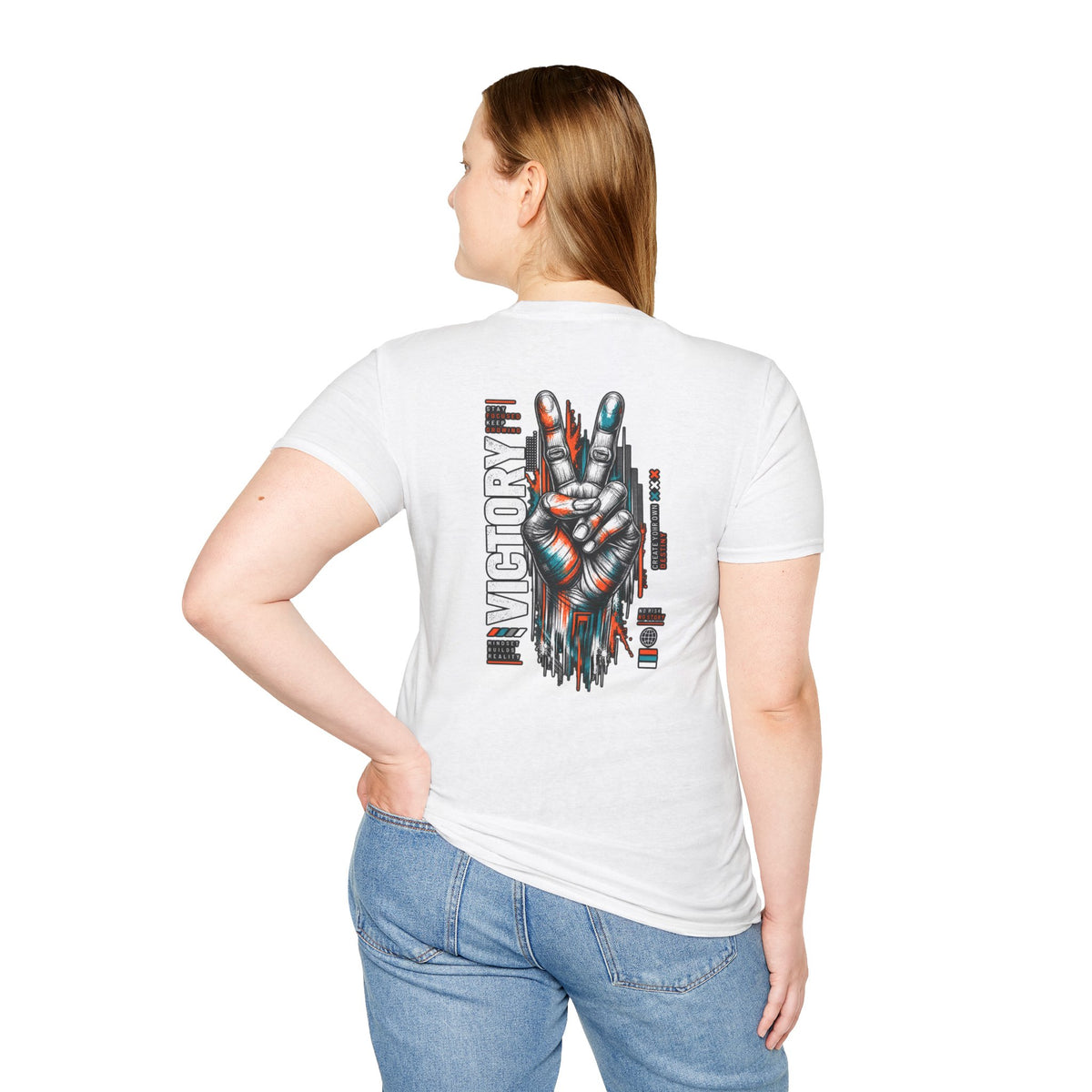 Victory Hand Peace Sign Graphic T-Shirt — Retro Rock Vibe