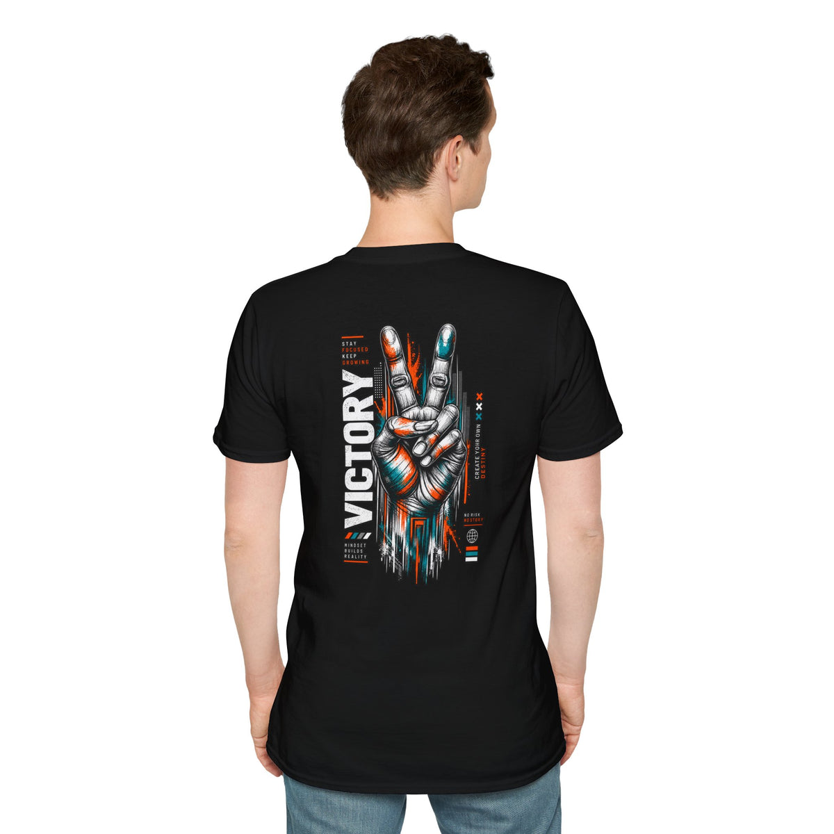 Victory Hand Peace Sign Graphic T-Shirt — Retro Rock Vibe