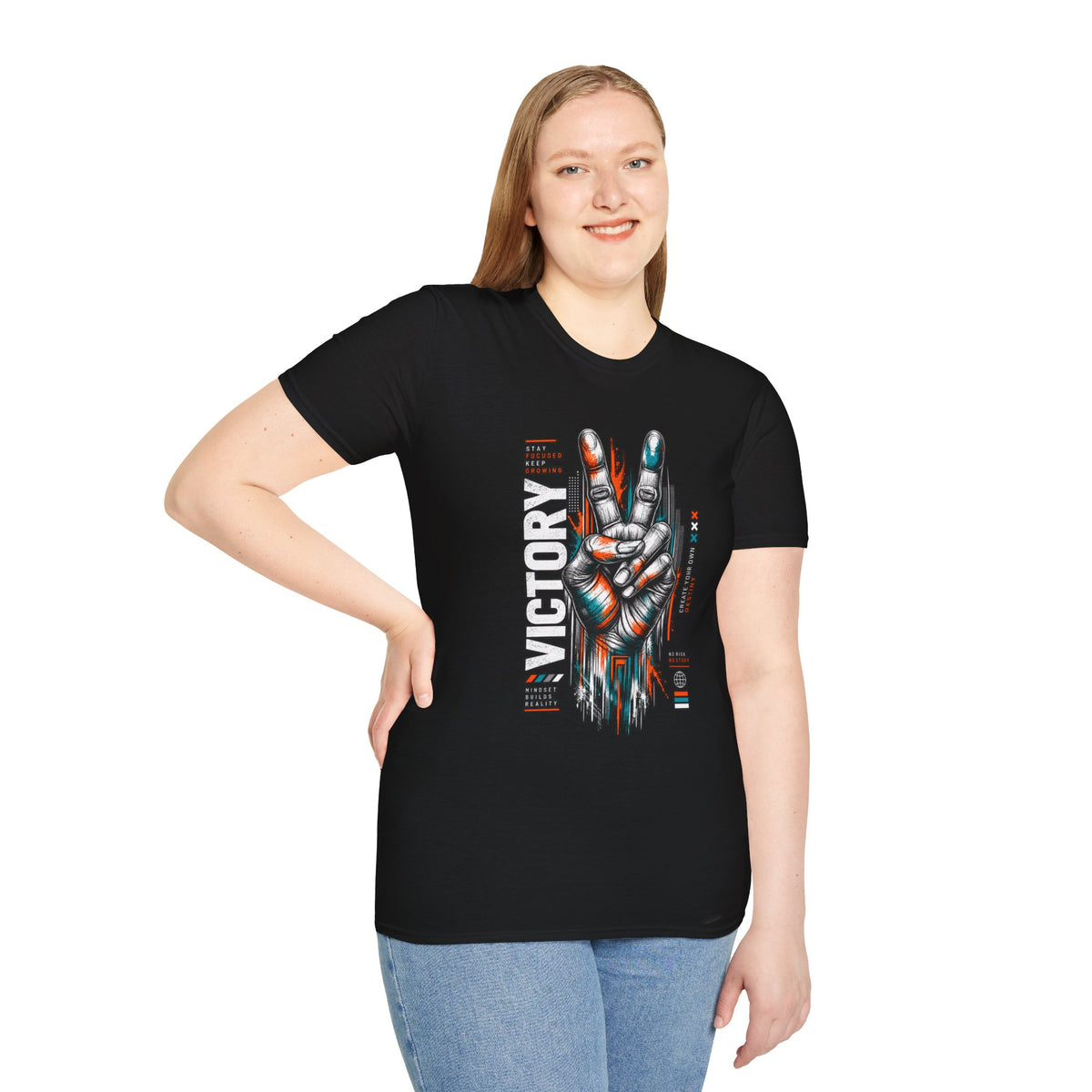 Victory Hand Peace Sign Graphic T-Shirt — Retro Rock Vibe