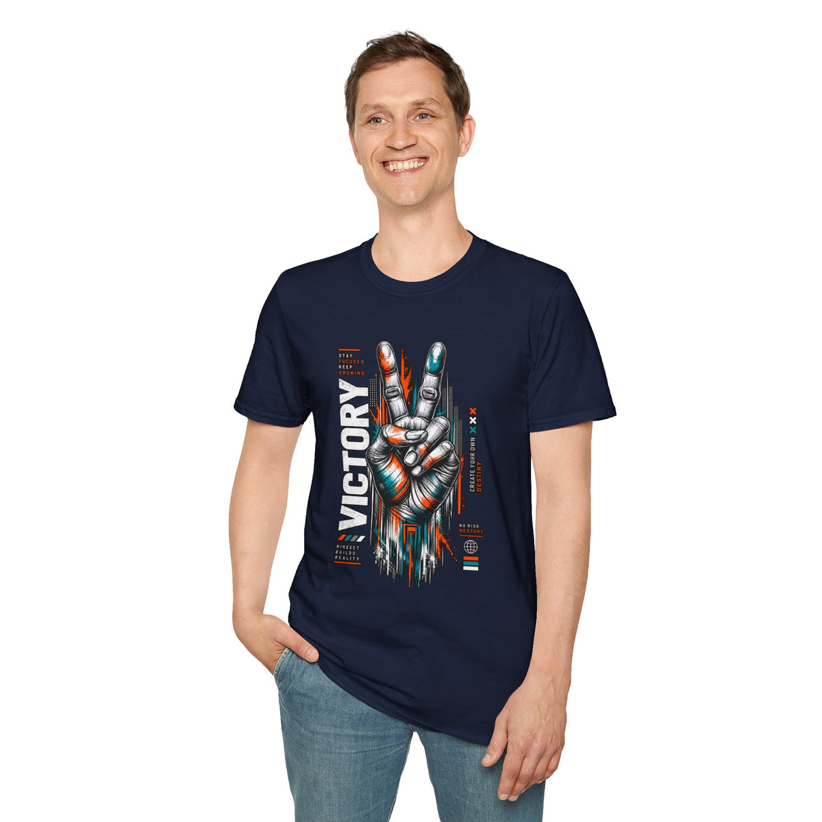 Victory Hand Peace Sign Graphic T-Shirt — Retro Rock Vibe