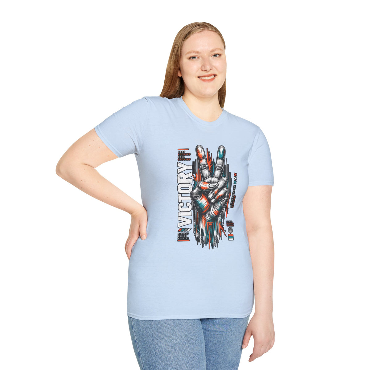 Victory Hand Peace Sign Graphic T-Shirt — Retro Rock Vibe