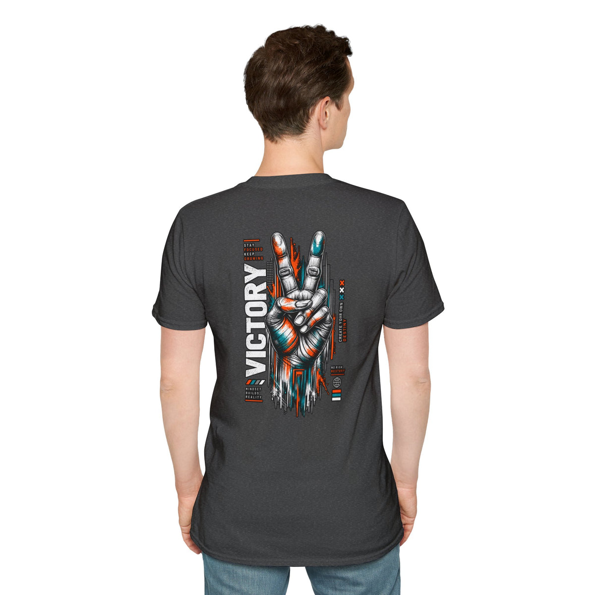 Victory Hand Peace Sign Graphic T-Shirt — Retro Rock Vibe
