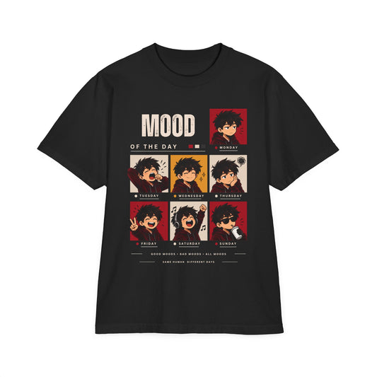Mood of the Day Graphic T-Shirt — Anime Expression Grid Tee