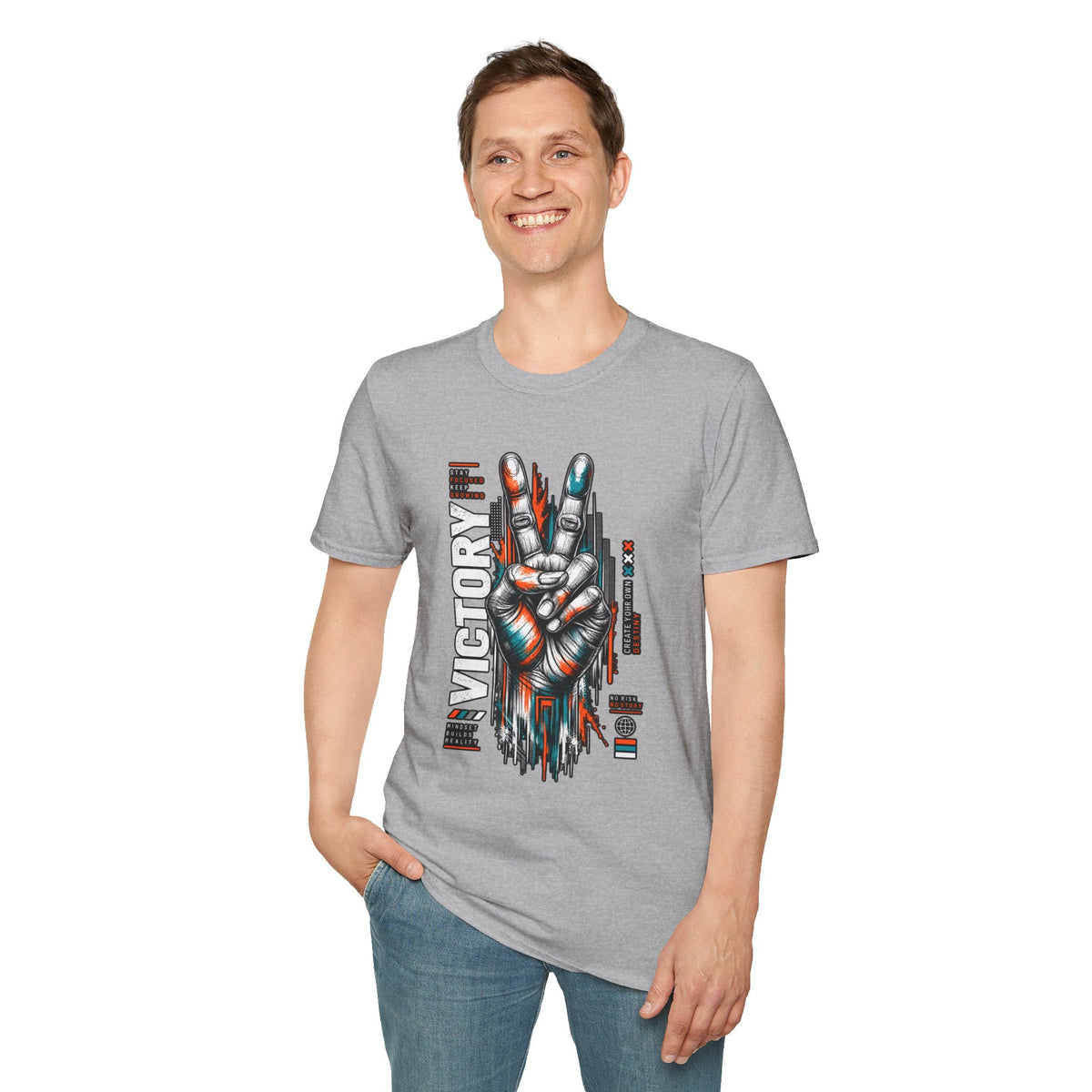 Victory Hand Peace Sign Graphic T-Shirt — Retro Rock Vibe