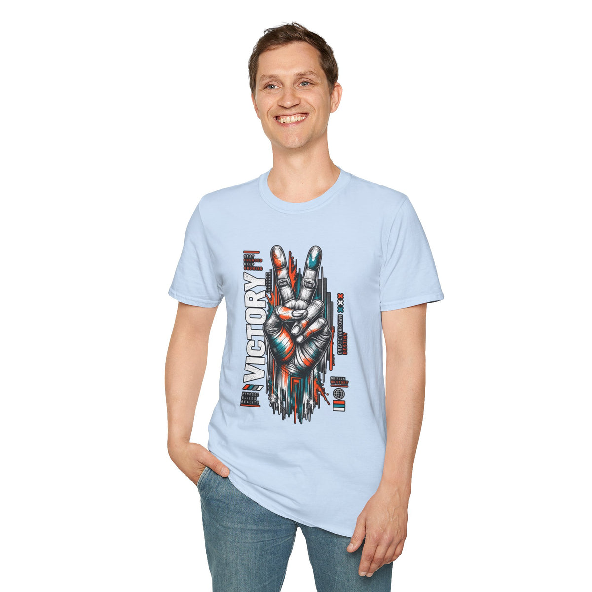 Victory Hand Peace Sign Graphic T-Shirt — Retro Rock Vibe