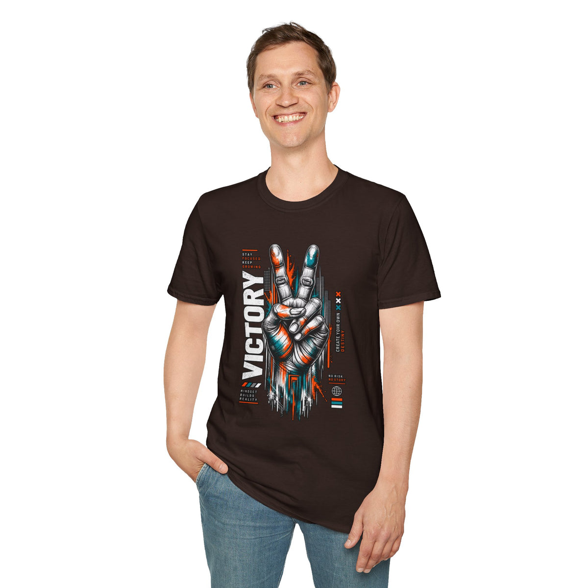 Victory Hand Peace Sign Graphic T-Shirt — Retro Rock Vibe