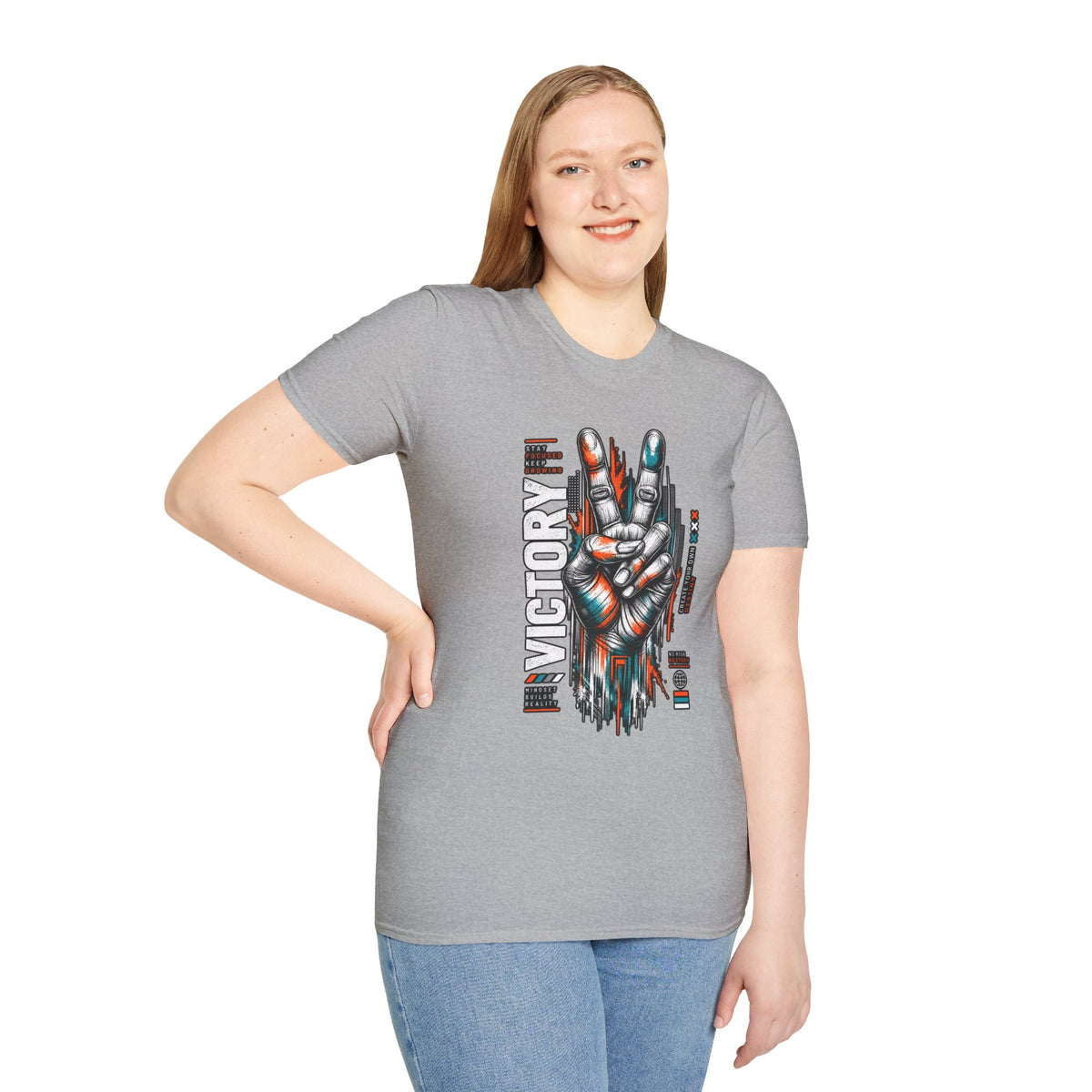 Victory Hand Peace Sign Graphic T-Shirt — Retro Rock Vibe