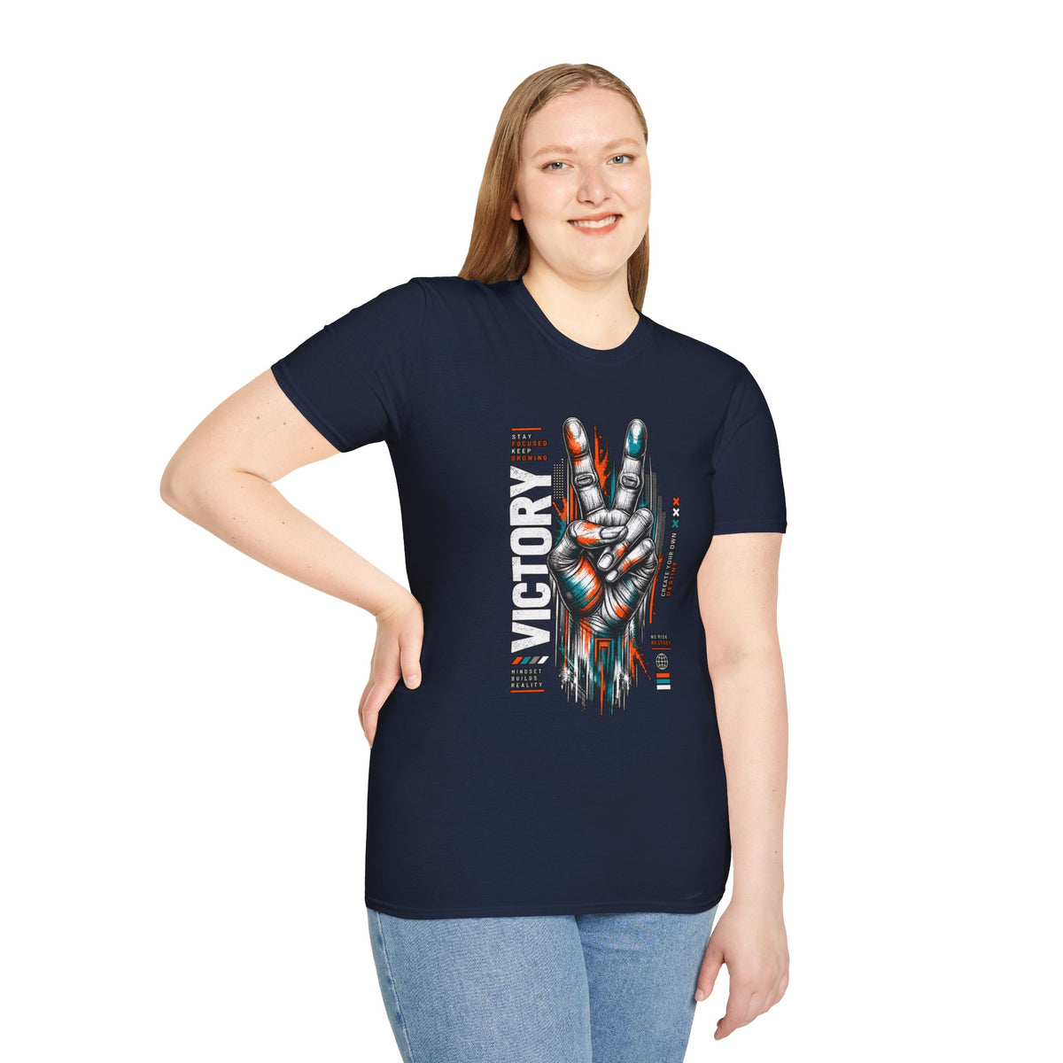Victory Hand Peace Sign Graphic T-Shirt — Retro Rock Vibe