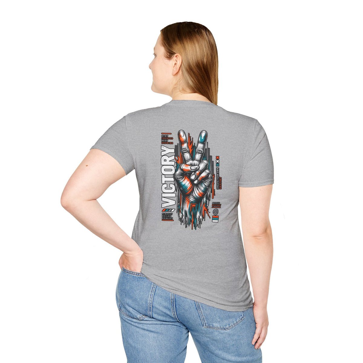 Victory Hand Peace Sign Graphic T-Shirt — Retro Rock Vibe