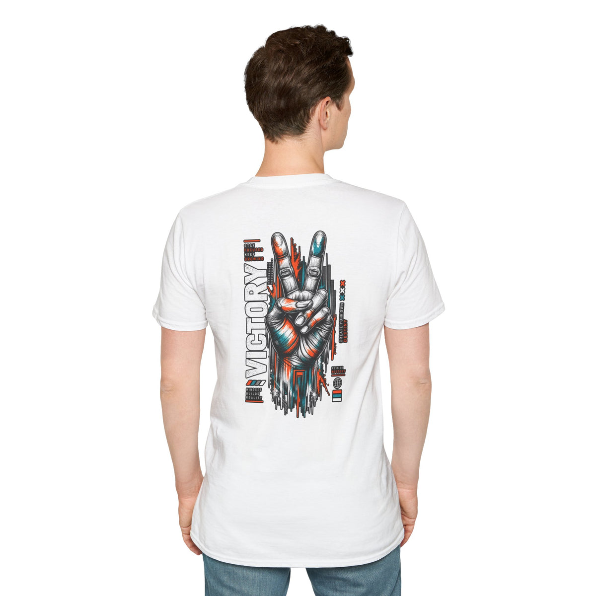 Victory Hand Peace Sign Graphic T-Shirt — Retro Rock Vibe