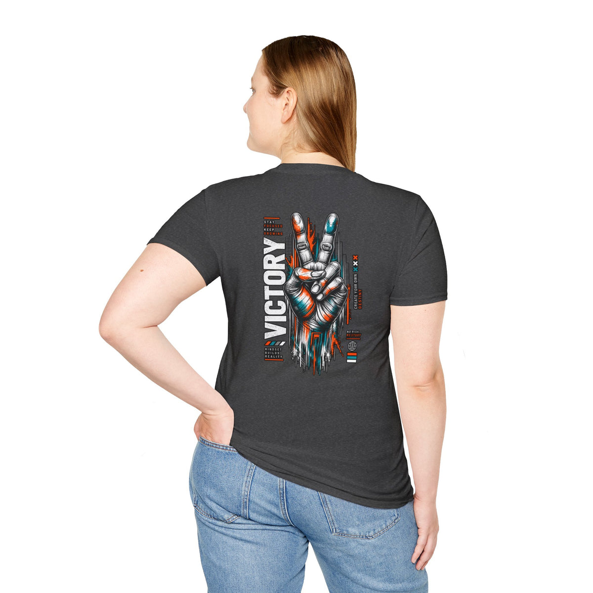 Victory Hand Peace Sign Graphic T-Shirt — Retro Rock Vibe