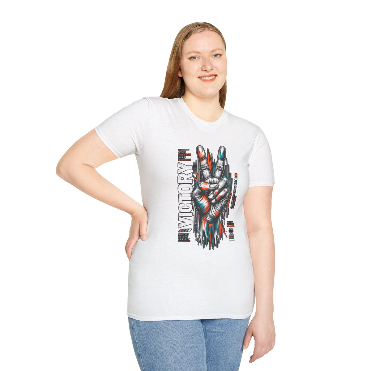 Victory Hand Peace Sign Graphic T-Shirt — Retro Rock Vibe