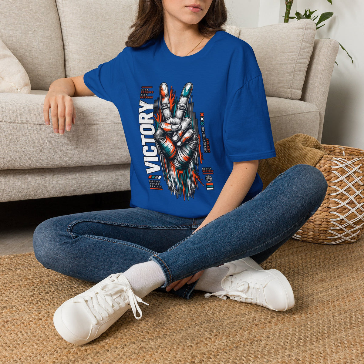 Victory Hand Peace Sign Graphic T-Shirt — Retro Rock Vibe