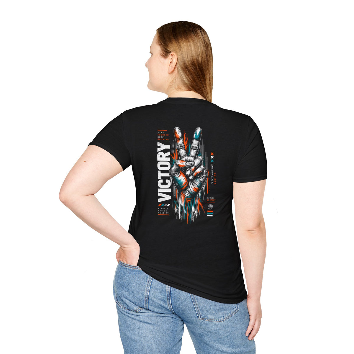 Victory Hand Peace Sign Graphic T-Shirt — Retro Rock Vibe