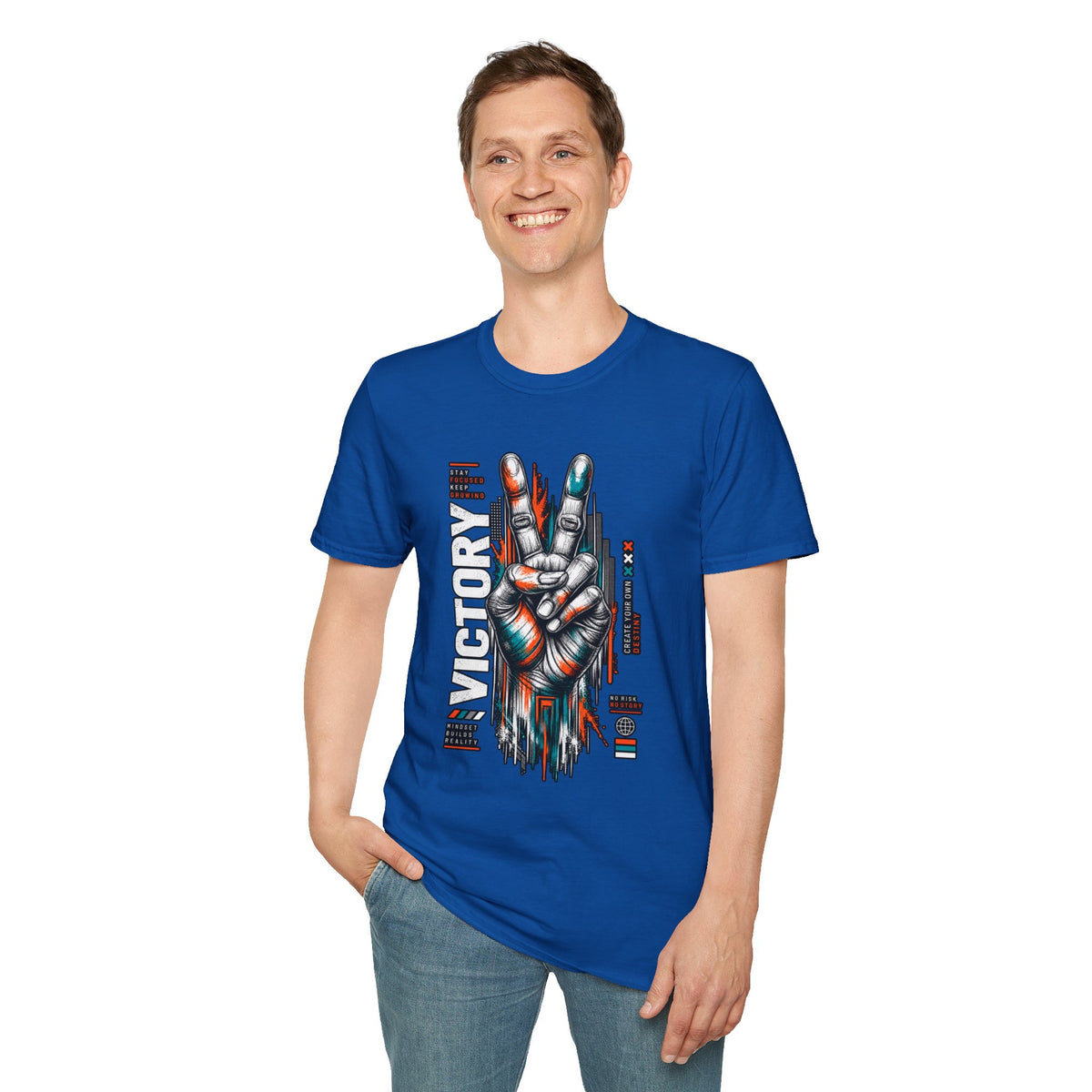 Victory Hand Peace Sign Graphic T-Shirt — Retro Rock Vibe