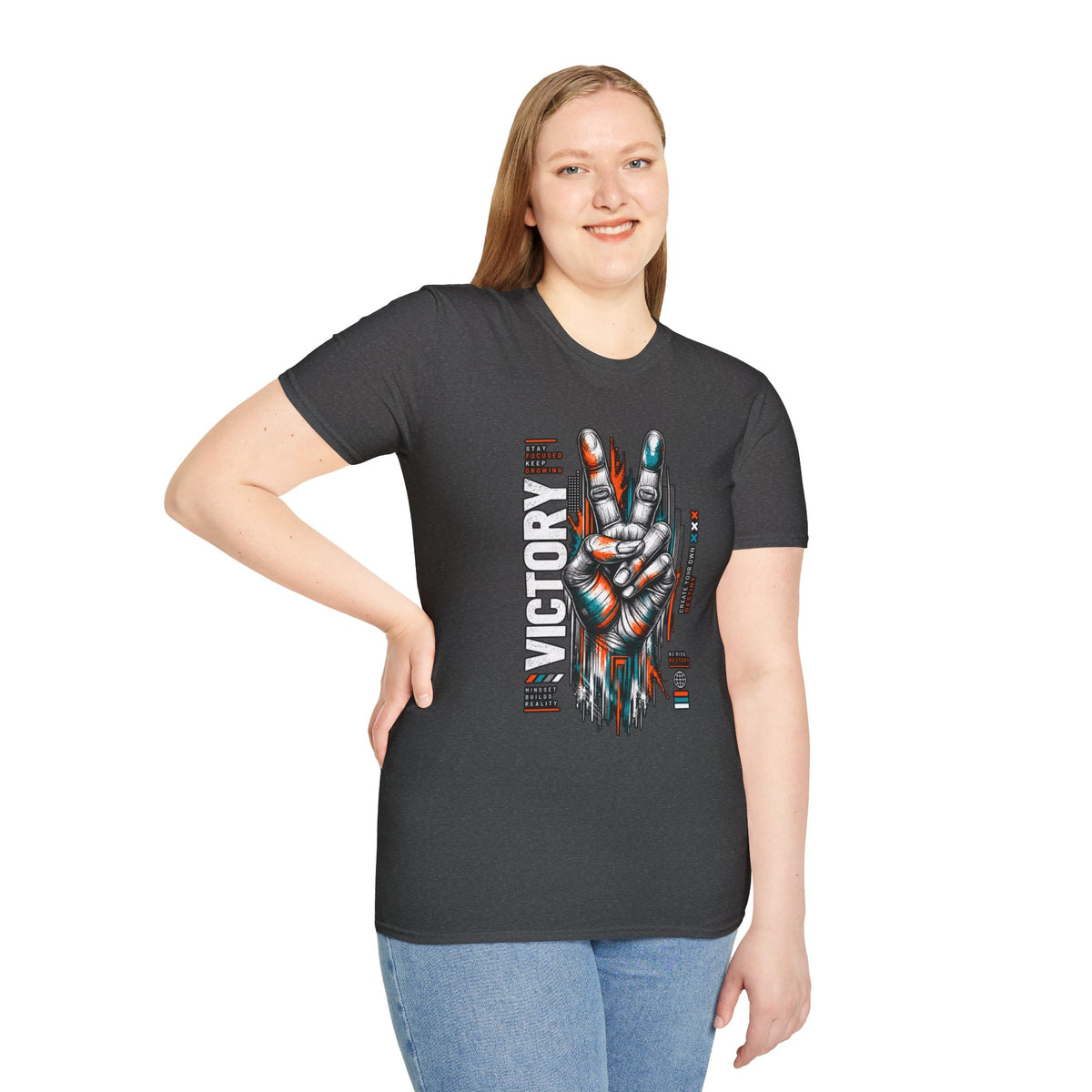 Victory Hand Peace Sign Graphic T-Shirt — Retro Rock Vibe