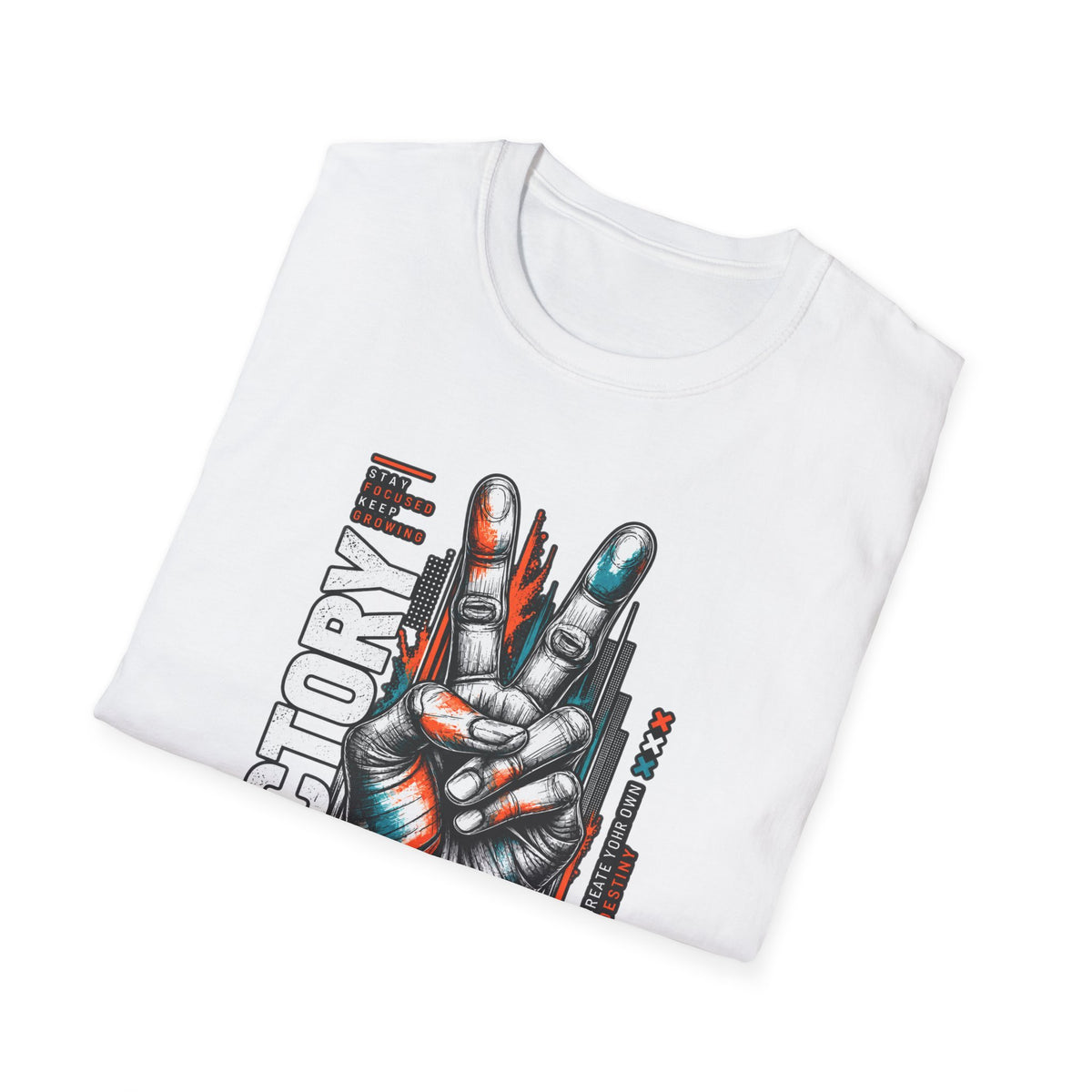 Victory Hand Peace Sign Graphic T-Shirt — Retro Rock Vibe